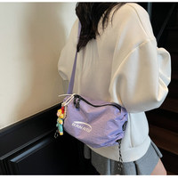 Sac bandoulière croissant moderne en polyester avec logo personnalisé, grande capacité, minimaliste, pour le quotidien et les voyages, promotionnel