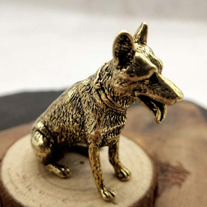 Vendita calda in ottone fortunato lupo cane ornamenti intagliati classico da tavolo per animali domestici in bronzo Cross-Border trasporto Wangcai cucciolo - Product Image 2