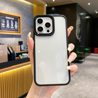 Coque de protection arrière en métal pour cadre photo transparent électrolytique pour iPhone 15 Pro Max 14 13 12 11 16pro avec breloque