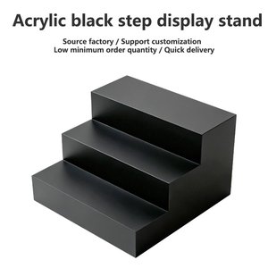 工厂直送 快速交货 简约现代哑光纯色亚克力黑色阶梯展示架 - Product Image 3