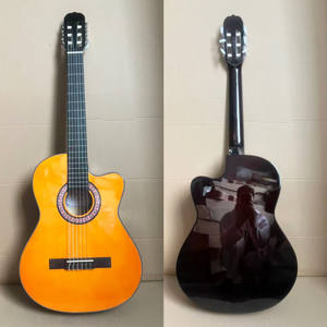 Produits les plus vendus en gros, <span class=keywords><strong>guitare</strong></span> <span class=keywords><strong>classique</strong></span> à corps fin <span class=keywords><strong>de</strong></span> 39 pouces, table en épicéa, fond en tilleul, micro 7545 installé. - Product Image 2