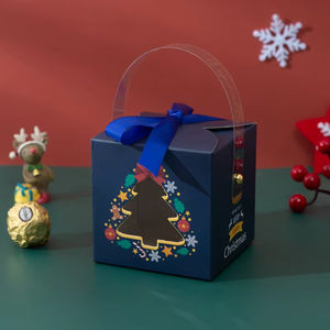 5 boîtes en papier de Noël avec fenêtre et poignée, boîte de cadeau pour bonbons, emballage cadeau pour le Nouvel An, Navidad, décoration de Noël à la maison - Product Image 4