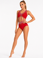 Robe moulante sexy pour femmes grandes tailles, design en cristal de diamant pour spectacle sur scène, tenue de danse latine, spandex/polyester BALUMI