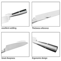 Japans Professioneel Santoku-Mes Met Roestvrijstalen Blad Gesmede Handgreep Keukenmessenset Met Abs Gecoat Handvat