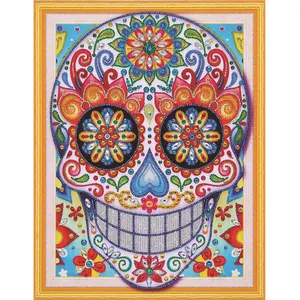 Customize Wholesale 5d Diy Diamond Painting Cross Stitch Human Head Bone Full Drill Mosaic Picture Diamond Embroidery Home Decor