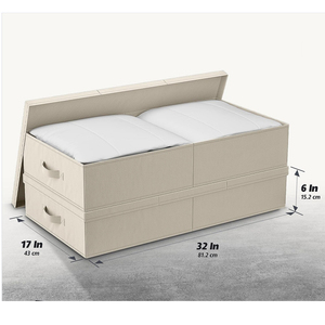 Fabric Foldable Large Under Bed <b>Storage</b> <b>Bins</b> With Lids Handles - Product Image 2