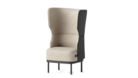 Fauteuil lounge individuel à dossier haut pour espace d'attente de réception de bureau