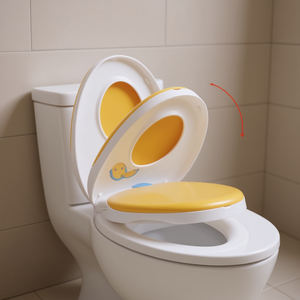 Couvre-siège de toilette jaune à fermeture douce en deux parties pour adultes et enfants - Product Image 2