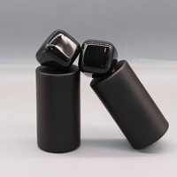 Botol Semprot Parfum Silinder Matte Hitam Isi Ulang 50ml Botol Parfum Kaca Emas dengan Tutup Emas