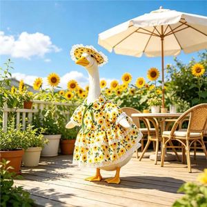 Nuevo Disfraz de Ganso para Porche, de Poliéster, Estilo Pastoral de Verano, Diseño de Girasol, 23 Pulgadas, Grande, con Conjunto de Sombrero - Product Image 2