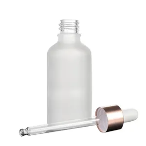 ローズゴールドドロッパーボトル5-100mlフロストエッセンシャルオイルボトル10ml 30ml 50mlシリンダー不透明エッセンシャルオイルボトル在庫あり