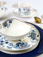 Service de table Triangle 20 pièces en porcelaine fine avec incrustations dorées, compatible lave-vaisselle, pour 4 personnes, idéal pour cadeaux d'affaires