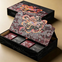 Coffret Cadeau de Luxe Personnalisé Écologique pour Gâteaux de Lune, Impression UV, Boîte Rigide Noire en Papier, Illustration Lapin Doré et Nuage, Fête de la Mi-Automne