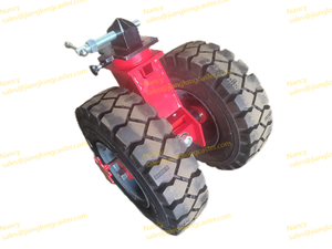 25 polegadas sólida borracha recipiente rodízios com quatro rodas rolamento 20 toneladas de resistência do patim alta temperatura e baixa temperatura. - Product Image 4