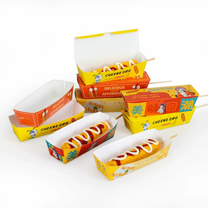 <span class=keywords><strong>Caja</strong></span> <span class=keywords><strong>de</strong></span> Papel Kraft para Empacar Hot Dogs, Bandeja para Waffles, Envase Personalizado para Comida Rápida para Llevar - Product Image 3