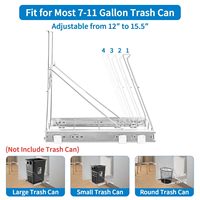 Support de poubelle coulissant en fer robuste et moderne avec rail de glissement fluide, étagère de rangement multifonction pour évier de cuisine