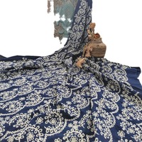 Tissu en dentelle brodée 100 % coton, tissu en jean brodé à œillets, nouvelle collection mode, vente en gros