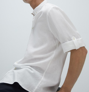 Su misura 55% di Canapa 45% Cotone Biologico 180gsm Pianura Tessuto Shirt A <span class=keywords><strong>Manica</strong></span> Lunga Preparazione Per La Sera Collar Camicia di Canapa <span class=keywords><strong>Vestiti</strong></span> Per Gli Uomini - Product Image 4