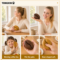 Jouet Squishy TONGXIN en argile en forme de grain de café, croustillant et moelleux, jouet anti-stress pour bureau