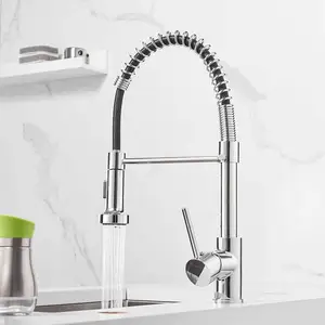 Swivel 360 Kitchen Taps Mixer Gold Cold Hot Water Mixers Flexible Faucet Pull Out Spout Deck-mount Kitchen Sink Faucet Brass