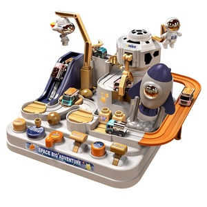 Juego de Aventura de Puzle para Niños con Pista de <span class=keywords><strong>Coches</strong></span> y Estacionamiento, Set de <span class=keywords><strong>Coches</strong></span> de Juguete Orbitales de Astronauta, Juguete Deslizante de Aventura Cósmica, Juguetes Educativos - Product Image 1