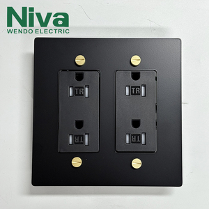 Interruptor de Pared Eléctrico Americano Personalizado, Placa de Latón Tipo 118, Panel Metálico Multifunción, Enchufe Doméstico de 2 Tomas 15A - Product Image 5