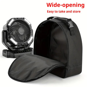 Portable <b>Mini</b> Electric Fan Storage Bag Black Rechargeable LED Camping Dust Cover Outdoor Hiking Travel <b>Backpack</b> Case - Product Image 4