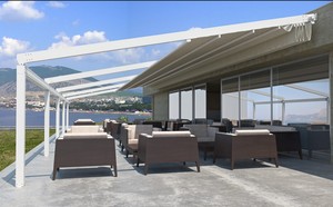 Mái Hiên Mái Vòm Có Thể Thu Vào Điều Khiển Từ Xa Không Dây Tự Động Có Đèn Led Cho Sân Trong Và Nhà Hàng - Product Image 6