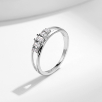 Pur 925 argent Sterling mode fête Zircon femme bague pour femmes bijoux fins Double couche lignes CZ anneaux