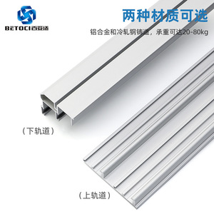 BETOCI Sliding Door Track Double Damper Wall Mount For <b>Wardrobe</b> Cabinet <b>Hardware</b> YG203 - Product Image 4