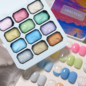 12 Gel UV per manicure in tinta unita, ricchi di pigmenti, non tossici, lisci e facili da applicare, unghie alla francese sfumate, salone di manicure fai da te - Product Image 4