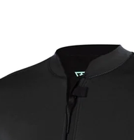 DIVESTAR jaket kain profesional pria, 2mm hitam ritsleting depan lengan panjang berselancar Wetsuit atas Super regang tahan air