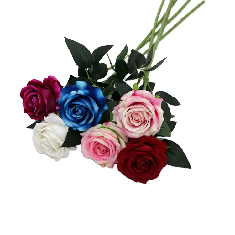 Perlengkapan Pernikahan Flanel Buatan, Bunga Mawar Dekorasi Rumah Bunga Ruang Tamu Bahan Bunga