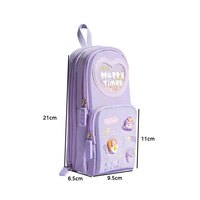 Trousse à crayons en tissu grande capacité, sac de papeterie élégant pour garçons et filles, sac à livres portable pour collégiens, style caviar