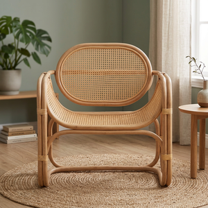 Vietnam Manufactured <b>Rustic</b> Rattan Leisure <b>Dining</b> <b>Chair</b> Natural Boho Vintage Home Furniture for Hotel Outdoor Villa Use - Product Image 1