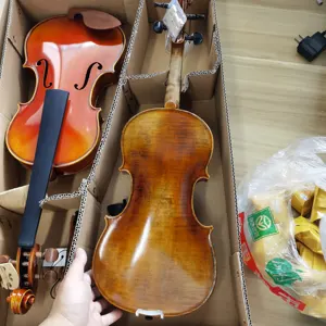 Atacado 4/4-1/4 avançado violino óleo verniz leve figurado violinos de bordo (vh100va)