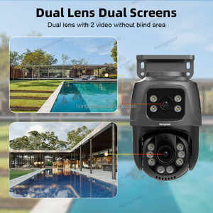 Hongnaer 6MP 4CH lente Dual Interior Exterior hogar NVR POE IP vigilancia seguridad PTZ sistema de cámara Set Kit inalámbrico CCTV sistema de cámara - Product Image 4