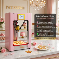 Impresora 3D de Arte en Azúcar Rosa, 400 Patrones, Máquina de Dulces de Grado Alimenticio, para Cafeterías, Pastelerías, Negocios, Certificación CE y FDA