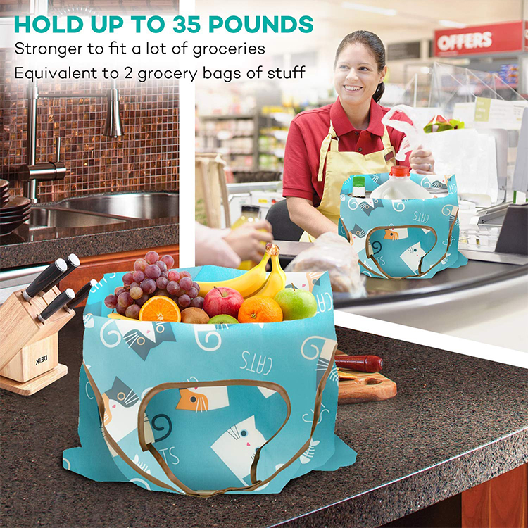 Full Color Printing Sports Foldable Reusable Waterproof Polyester Folding Shopping Ripstop Nylon Bag