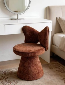 <span class=keywords><strong>Chaise</strong></span> <span class=keywords><strong>de</strong></span> coiffeuse pivotante personnalisée <span class=keywords><strong>de</strong></span> style crème moderne avec pieds en métal pour salon, chambre à coucher, mobilier <span class=keywords><strong>de</strong></span> maison - Product Image 2