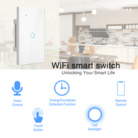 Interrupteur intelligent WiFi UBARO 3 gangs à écran tactile, fil neutre requis, compatible Alexa Google Home Smart Life 10A ABS Brésil