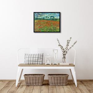 Venta al por Mayor de Arte Enmarcado, Impresión en Lienzo de Campo de Amapolas, Reproducción de Pinturas al Óleo de Van Gogh, Arte Abstracto Decorativo para Colgar en la Pared del Hogar - Product Image 3