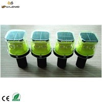 Feu de signalisation routière solaire ultra-lumineux 6 LED IP66 en plastique mince, étanche et clignotant pour la sécurité routière