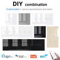 Prise murale modulaire DIY avec interrupteur, norme européenne, panneau en verre, prise intelligente WiFi Tuya Alexa Google Home, design personnalisable