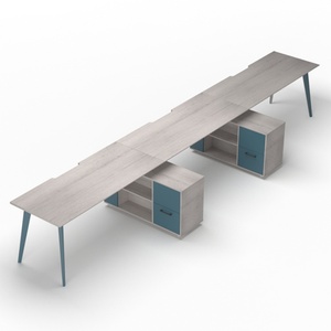 Poste de travail de bureau moderne personnalisé en panneau mélaminé E1 pour usage domestique, poste de travail de bureau personnalisé pour le personnel - Product Image 4