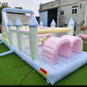Nuevo Circuito de Obstáculos Inflable Macaron 2026, Castillo Hinchable con Tobogán de Colores Pastel, Material de PVC, para 20 Personas, Uso en Exteriores - Product Image 1