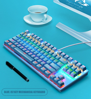 LEAVEN K550 Keyboard Mekanik Punk Baru 87 Tombol USB Type-C RGB Backlit Dapat Diprogram untuk Kompetisi Game dan Kantor