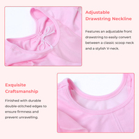 Conjunto de Leotardo de Ballet para Niñas al por Mayor Personalizado, Rosa, de Algodón con Malla, Falda de Gasa, Cuello Redondo, Manga Corta, Alta Elasticidad, Cómodo