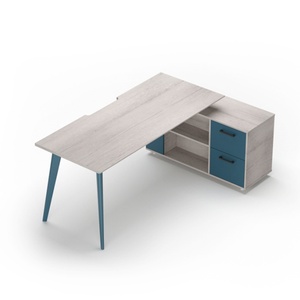 Poste de travail de bureau moderne personnalisé en panneau mélaminé E1 pour usage domestique, poste de travail de bureau personnalisé pour le personnel - Product Image 2