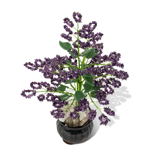 Árbol Bonsái de Piedra Natural en Maceta Artificial con Hojas Realistas, Árbol de Piedra de Amatista, Decoración para el Hogar, Exhibición para Ventanas - Product Image 5